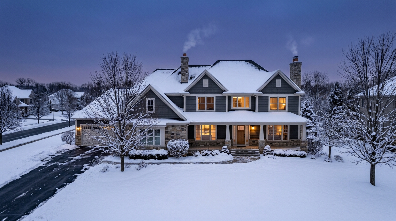 The same home before holiday lighting