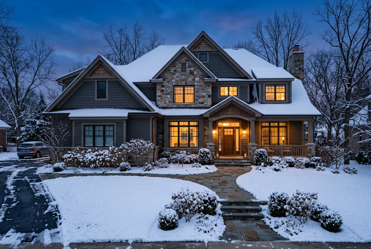 The same home before lighting